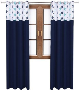 Zasłona granatowa matowa  duo gwiazdki Rubi 2 wzór U1