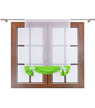 Uroczy panel z woalu dół matowy i kokardki Demi II jaskrawy zielony