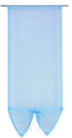 Uroczy panel z woalu z ozdobną kokardką Zoe błękitny