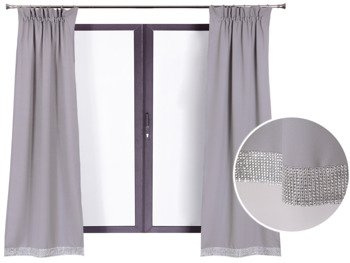 Ozdobna wąska zasłona matowa z cyrkoniami Mona VII