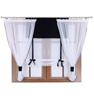 Komplet 2 firany panel z kokardkami Vigo II czarny