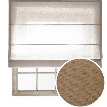 Roleta rzymska ciemno beżowa 4 lniana klasyczna z naturalnego lnu