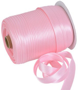 Atłasowa lamówka do firan i zasłon jasny różowy