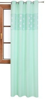 Zasłona matowa duo gwiazdki Cindy wzór R1 miętowa