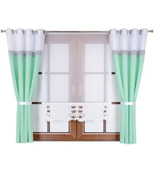 Komplet zasłon trio oraz panel z ażurem Maiko wzór 2