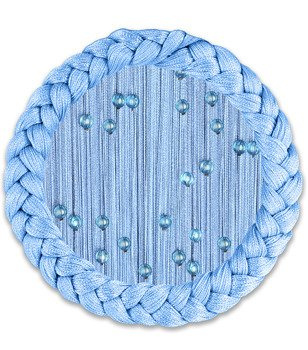 Makaron sznurki z koralikami niebieski z kulkami