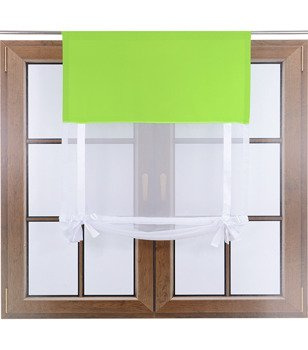 Uroczy panel ekran z woalu Vigo z kokardkami jaskrawy zielony