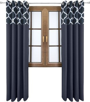 Zasłona grafitowa matowa  duo maroko Rubi 2 wzór A2