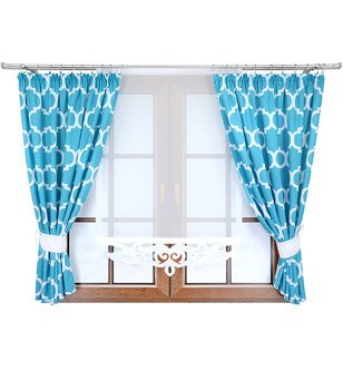 Komplet 2 zasłony turkusowe maroko A4 panel z ażurem Rubi V