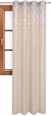 Zasłona beżowa duo z wyszywanym wzorem Akemi wzór 6