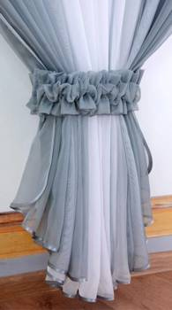 Dekoracyjna podwiązka falbanka z woalu do firan i zasłon