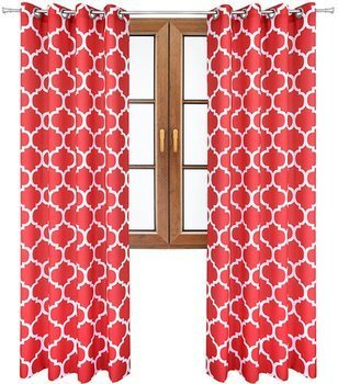 Zasłona w wzory Rubi czerwone maroko wzór A5