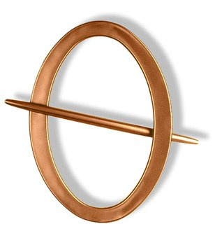 Klasyczna klamra spinka w kształcie owalu miedziana wzór 3
