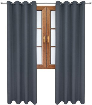 Gładka zasłona matowa Clara ciemno szara klasyczna