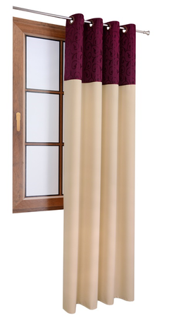 Zasłona duo z lśniącym wzorem Lumeco 2 wzór 10 beżowa