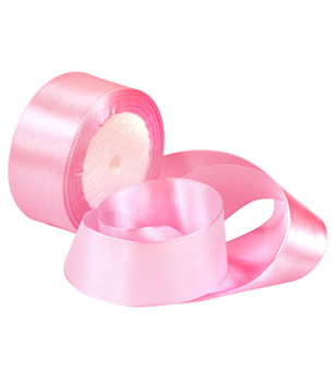 Wstążka atłasowa taśma szeroka lamówka do firan i zasłon jasno różowa
