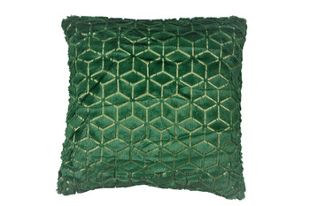 Poszewka włochacz plusz na poduszki butelkowa zieleń w złoty nowoczesny wzór