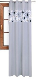 Zasłona matowa duo kwiaty Cindy wzór J1 jasno szara