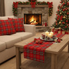 Poszewka świąteczna w kratkę czerwono bordowa na poduszkę dekoracja boże narodzenie