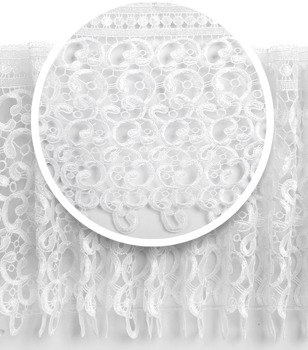 Gipiura biała koronka dekoracyjna do firan i zasłon wzór 14 szeroka 27 cm