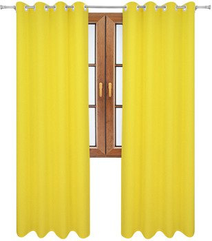 Gładka zasłona matowa Clara jaskrawa żółta klasyczna