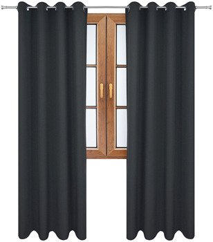 Gładka zasłona matowa Clara grafitowa klasyczna