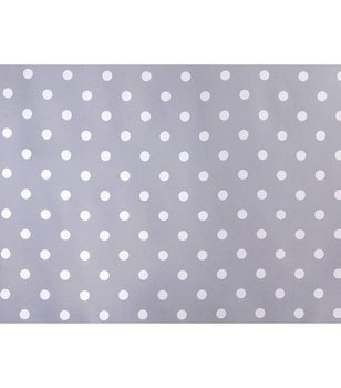 Materiał na metry z nadrukiem szare groszki kropki wzór E1 na zasłony