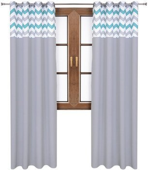 Zasłona jasno szara matowa  duo zygzaki Rubi 2 wzór B3