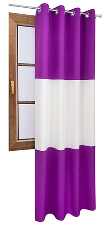 Zasłona gładka matowa trio Sally fuksja z ecru