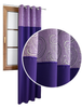 Zasłona ciemno fioletowa duo z lśniącym wzorem Bona 2 wzór 6
