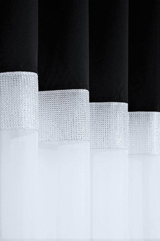 Elegancka firana duo mat z woalu ozdobiona cyrkoniami Norna