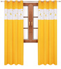Zasłona matowa duo liście Cindy wzór C2 żółta