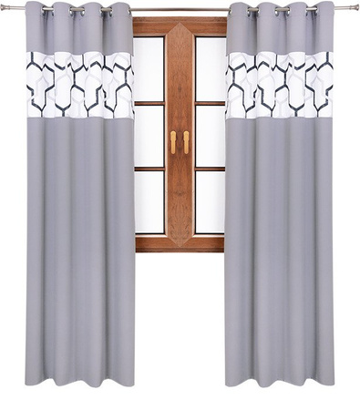 Zasłona matowa duo plastry Cindy wzór I1 plastry szara