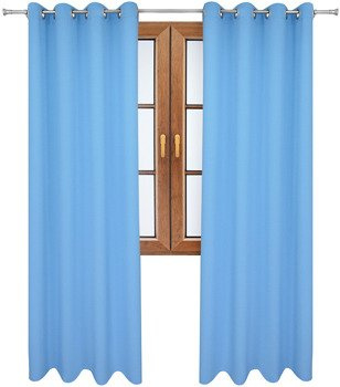 Gładka zasłona matowa Clara błękitna klasyczna