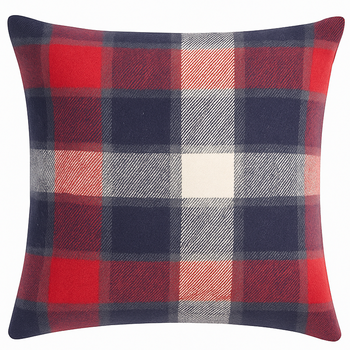 Poszewka świąteczna w kratkę granatowo bordowa na poduszkę dekoracja boże narodzenie