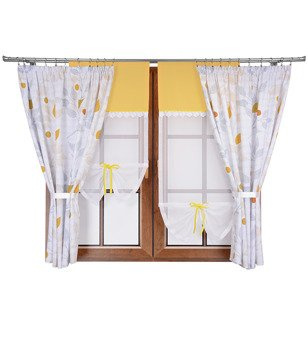 Komplet zasłon i uroczych paneli z gipiurą Gloria II wzór 10