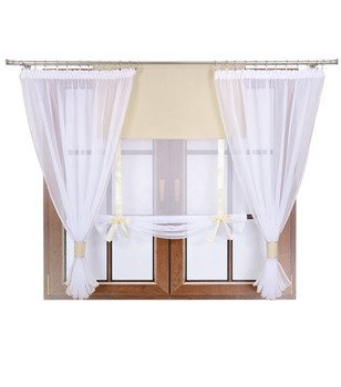 Komplet 2 firany panel z kokardkami Vigo II beż