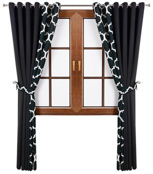 Komplet zasłon grafitowych duo maroko Areta II wzór 8