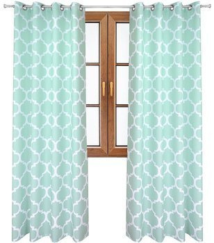 Zasłona w wzory Rubi miętowe maroko wzór A6