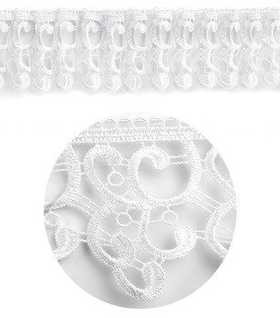 Gipiura biała koronka dekoracyjna do firan i zasłon wzór 6