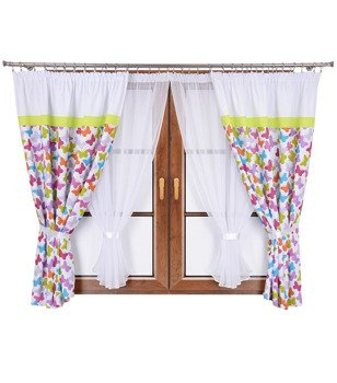 Zestaw dziecięcy zasłony w motylki firany z woalu Mika II wzór 1