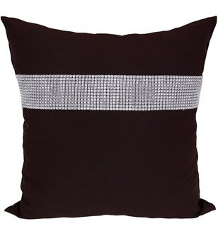 Poszewka dekoracyjna ozdobiona cyrkoniami wenge