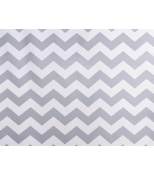 Materiał na metry z nadrukiem jasno szare zygzaki wzór B1 na zasłony
