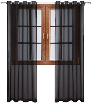 Klasyczna firana zasłona z woalu czarna