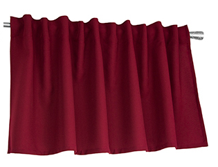 Ozdobny lambrekin z tkaniny matowej bordowy