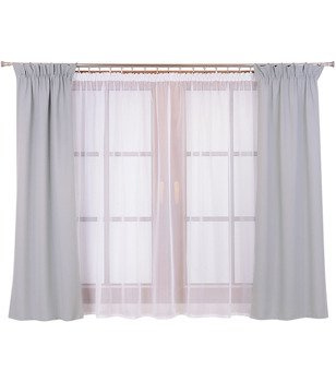 Komplet 2 wąskie zasłony matowe i firana z woalu Mona VI