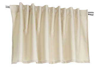 Ozdobny lambrekin z tkaniny matowej chłodny beżowy