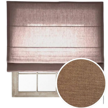 Roleta rzymska mleczna czekolada 9 lniana klasyczna z naturalnego lnu