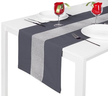 Elegancki bieżnik ozdobiony szeroką taśmą z cyrkoniami