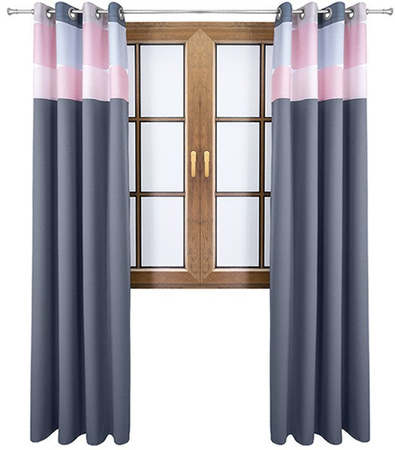 Zasłona ciemno szara matowa  duo koła  Rubi 2 wzór F2